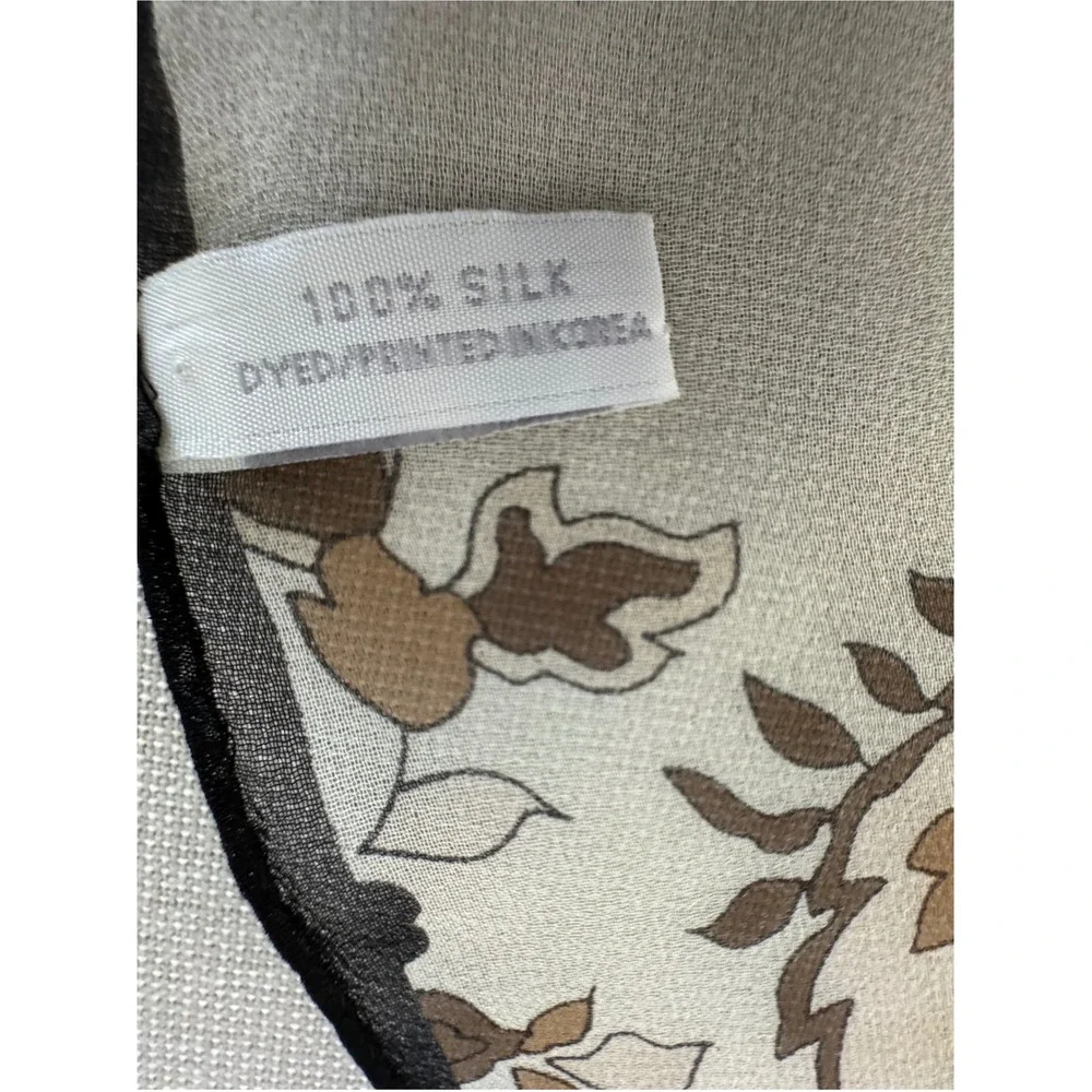 Pendleton‎ Silk Scarf Brown/Tan Paisley Sheer 10x52
